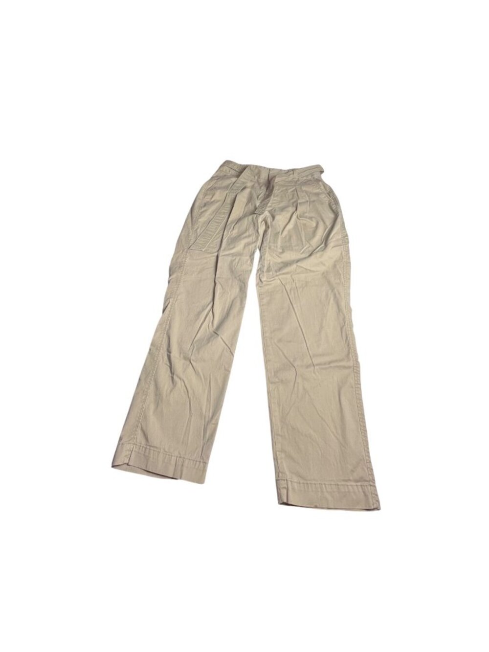 Polo Ralph Lauren Womens Khaki Beige  Pants 14 Cotton Blend Straight Leg belted